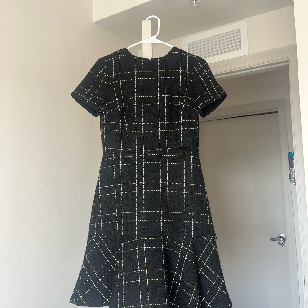 Ann Taylor Black and Gold A-line Mini Dress